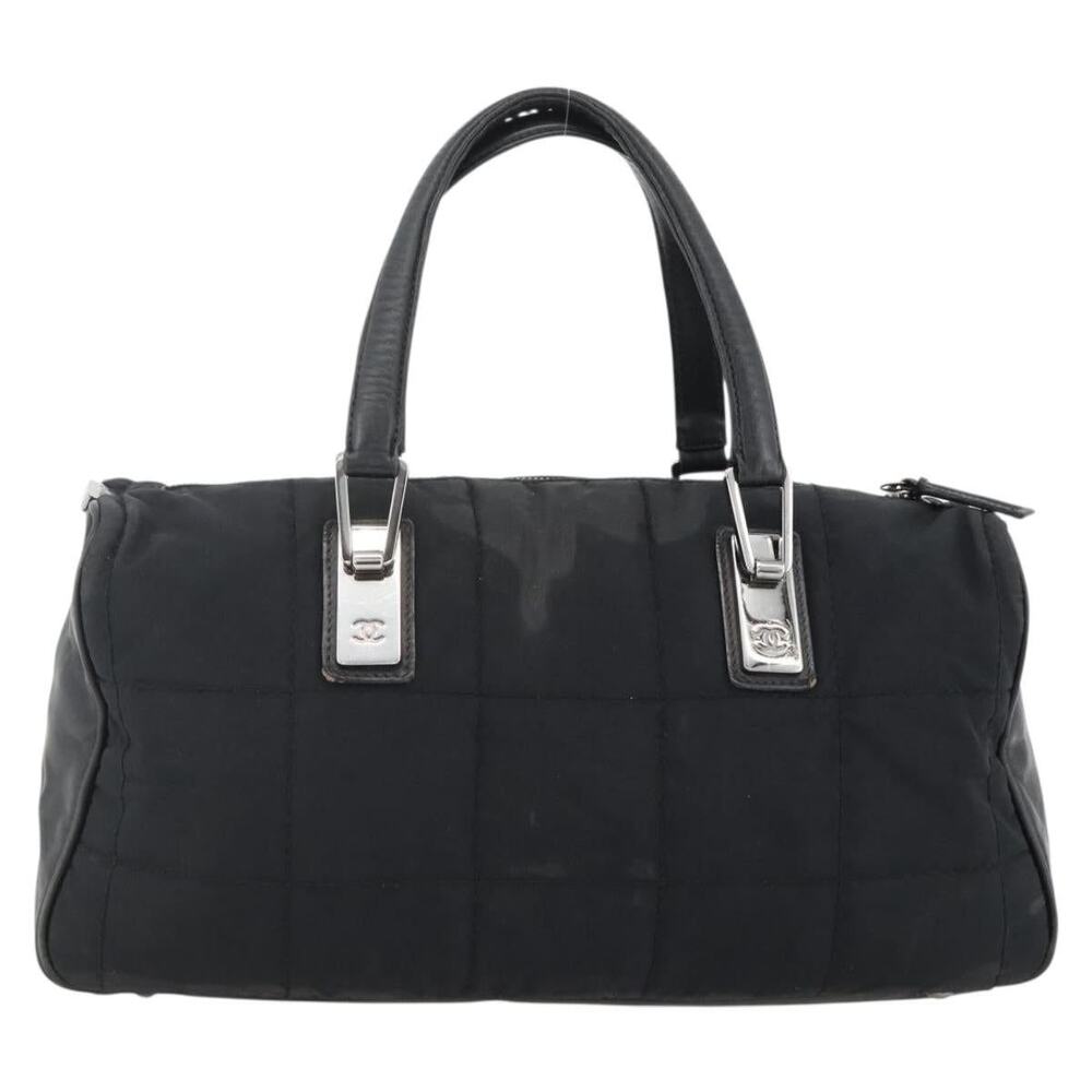 Chanel Nylon Choco Bar Handbag Black